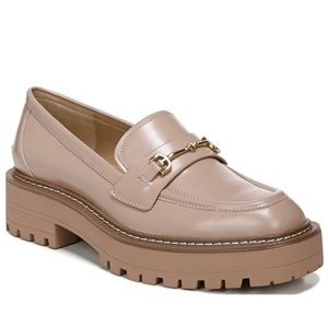 Sam Edelman Laurs Maple Sugar Leather Slip On Chunky Heel Loafers Sz 10